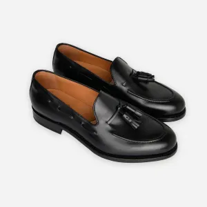 Tassel loafers - svart leður