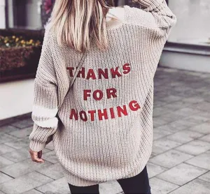 Thanks For Nothing Sweater