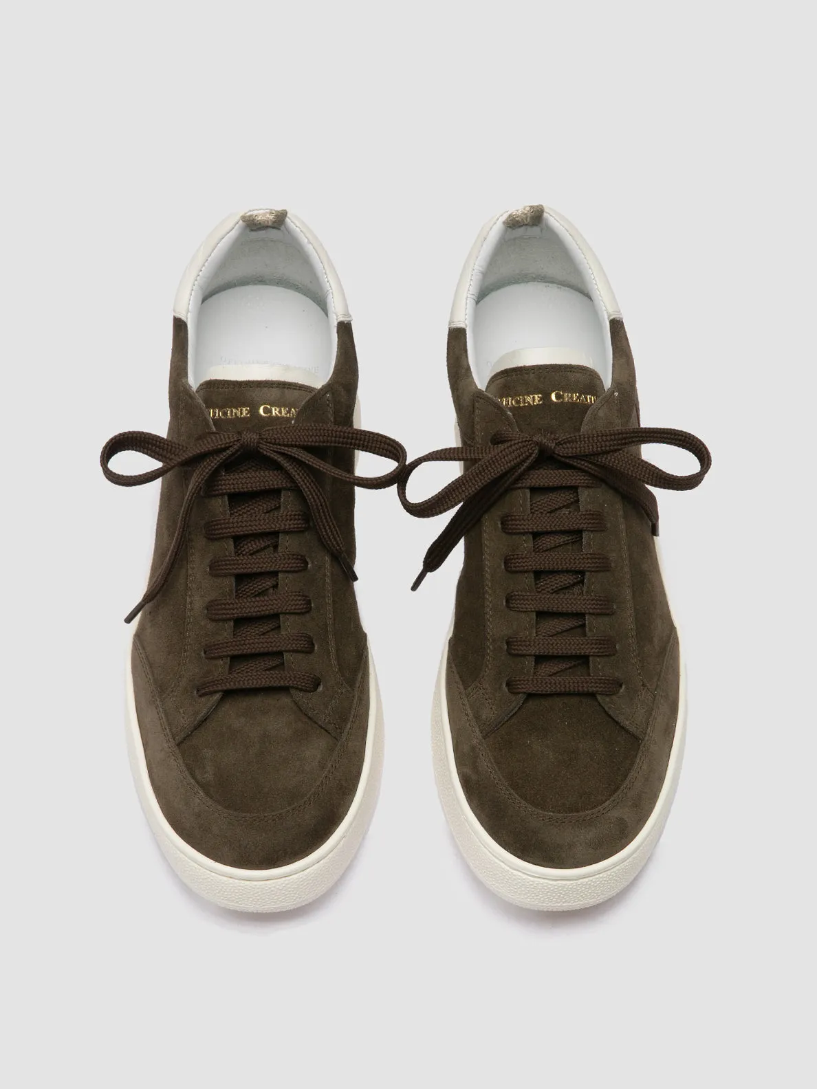 THE DIME 001 - Green Suede Low Top Sneakers