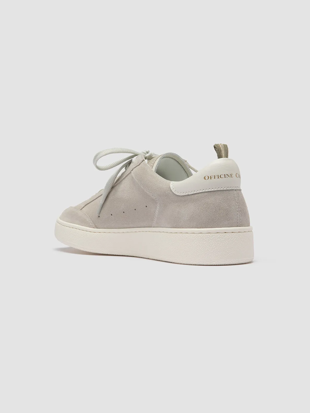 THE DIME 001 - Off White Suede Low Top Sneakers