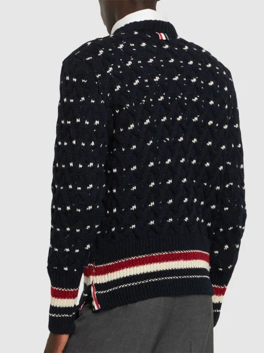 Thom Browne   All over cable stitch classic sweater 