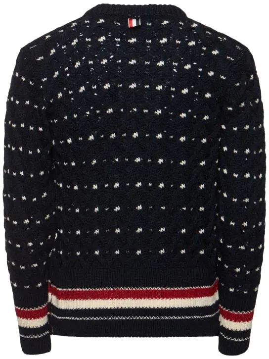 Thom Browne   All over cable stitch classic sweater 