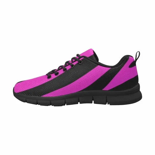 Uniquely You Sneakers for Women, Black and Purple Stripe - Running