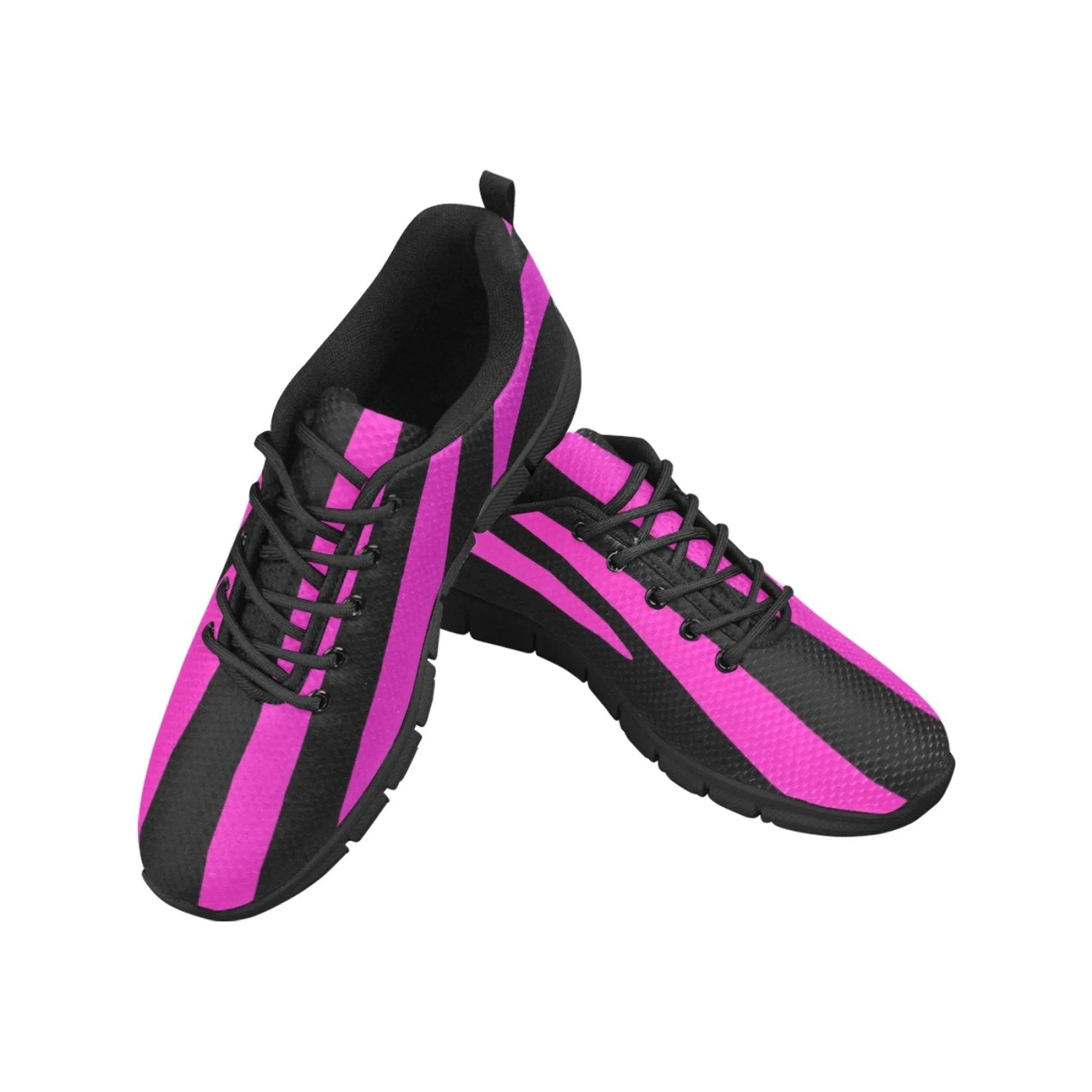 Uniquely You Sneakers for Women, Black and Purple Stripe - Running