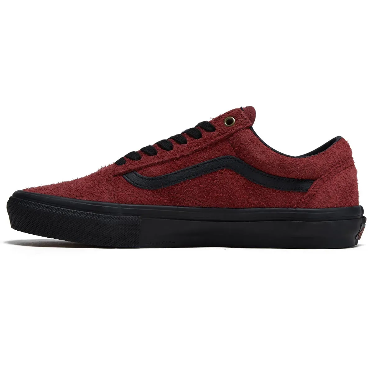 Vans Skate Old Skool Shoes - Hairy Suede Black/Burgundy