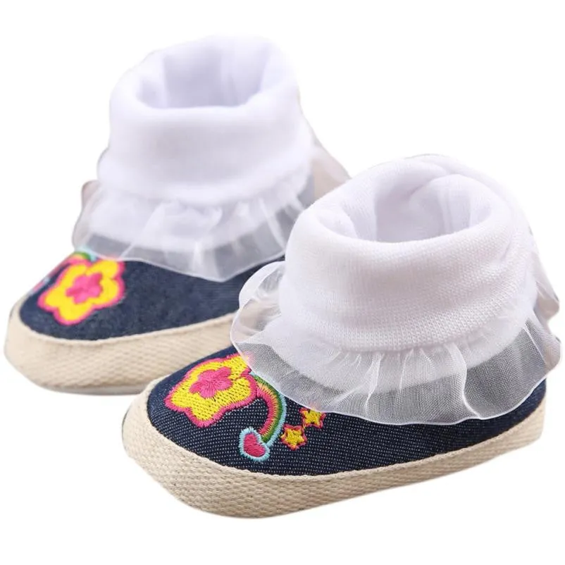 winter baby shoes Cotton Cloth kids boy girl first walker Denim Toddler Infant Girl Snow Boots Soft Sole prewalker Crib footwear