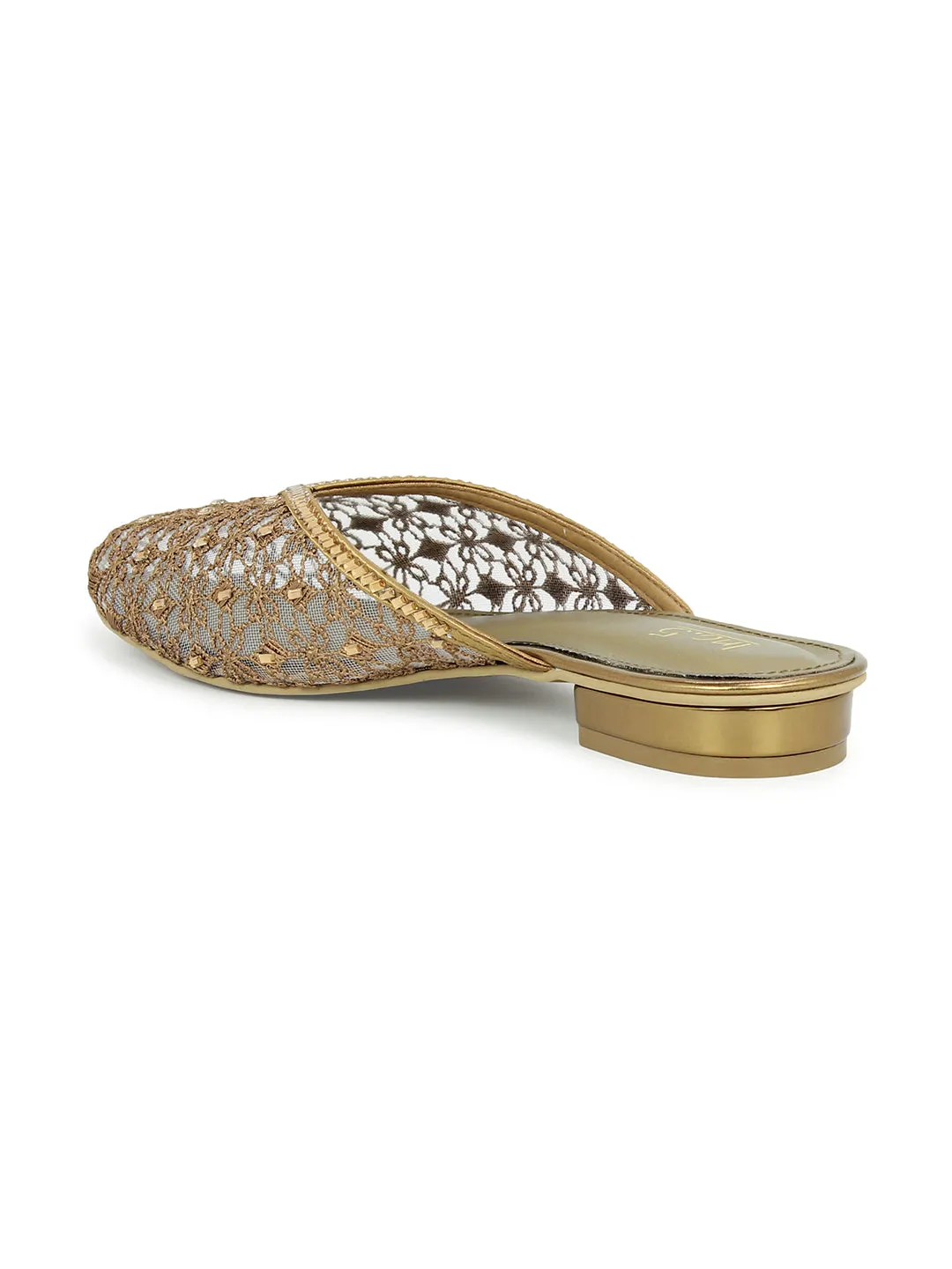 Women Antique Embellished Ethnic Mules Flats