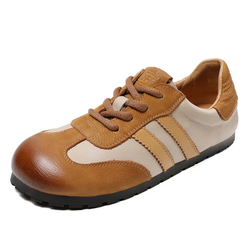 Women Handmade Retro Leather Flat Casual Training Shoes