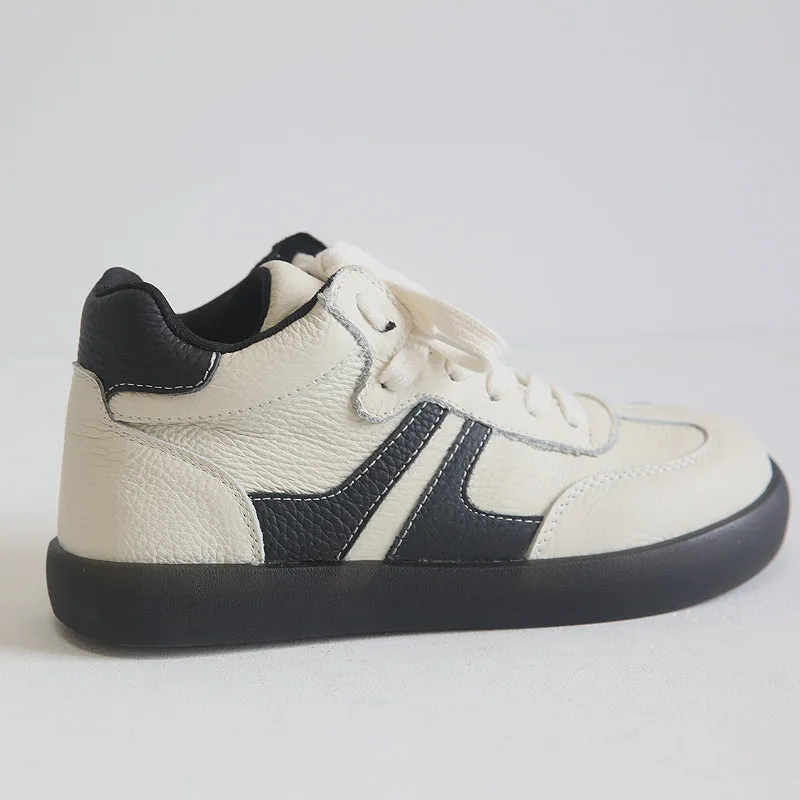 Women Retro Leather Casual Sneakers