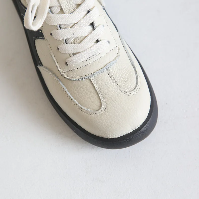 Women Retro Leather Casual Sneakers