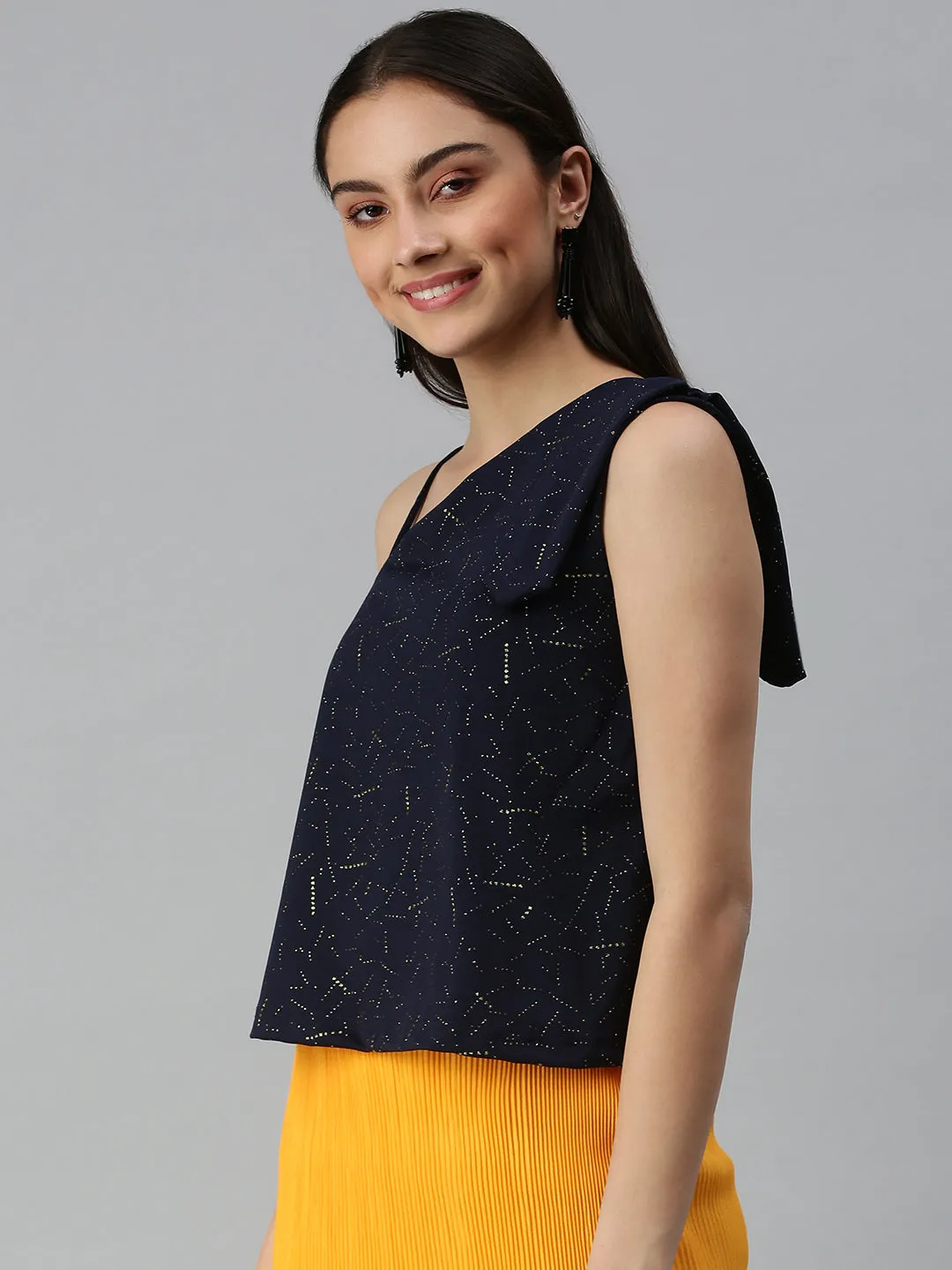 Women's Embellished Navy Blue Top