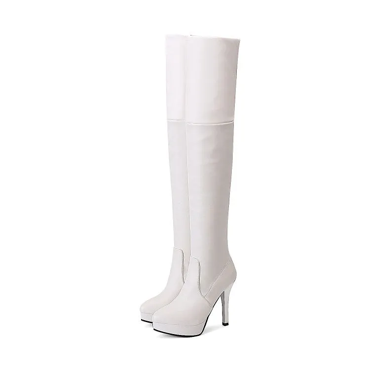 Women's High Heel Platform Thigh High Boots