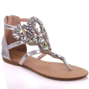 Womens ‘Zumyma’ Embellished Zipped Sandals