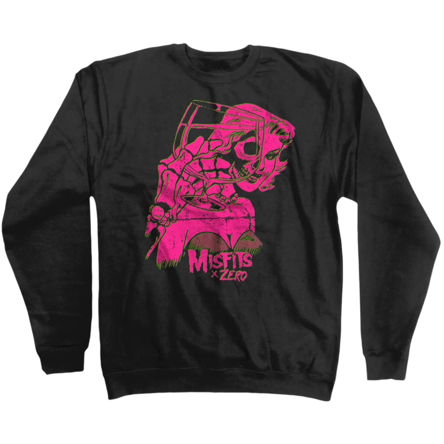 ZERO X MISFITS DIE DIE CREW NECK SWEATER BLACK